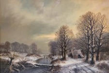 Ölgemälde Landschaft Winter