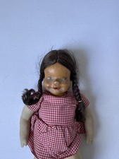 Alte Puppe mit Holzkopf und Stoffkörper Vintage Sammlerpuppe Puppe