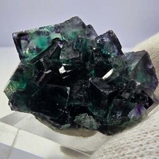 Klare Phantom Fluorit Würfel Stufe zonal grün lila Okorusu, Namibia 40*31*28mm