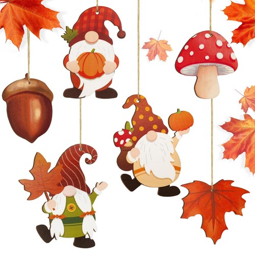 Herbstdeko holzanhänger 12er - holzanhänger,