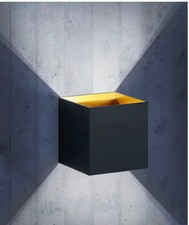 Trio LED Wandleuchte Louis - Schwarz Gold - Metall - 10x10x10cm