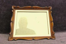 antike belgische Bilderrahmen aus Holz 34 x 28 cm Nußbaum  Kerbschnittdekor