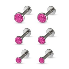 3er Set Ohrstecker Edelstahl Mini Fakeplug Ohrringe zum Schrauben versch. Farben