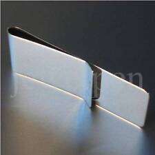 GLATTE GELDSCHEINKLAMMER -PLAIN MONEY CLIP -MASSIVES 925 STERLING SILBER-NEU-T1