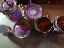 Teeservice 15 teiliges japanisches /Chinesisches Motiv, Lila