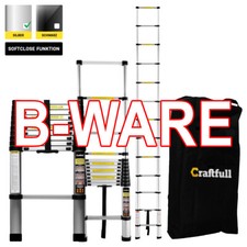 B-Ware Teleskopleiter Stehleiter Alu Leiter Aluminium Anlegeleiter 2 bis 4,4 m