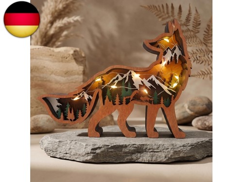 Drawelry holz fuchs statue - 3d,