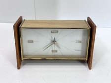 Alter Vintage Diehl Wecker Tischuhr Midcentury Messing Buffetuhr Design #9320