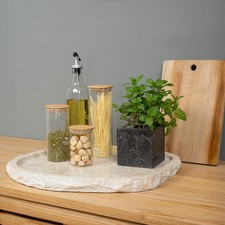 Marmor Tablett creme 40 cm