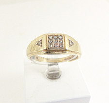 Siegelring 9 kt Gold Diamant gepunzt Größe V 3,5 Gramm mit Geschenkbox