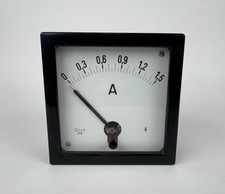 Grosses Siemens Messgerät Einbauinstrument - Bakelit Amperemeter 0 - 1,5 A