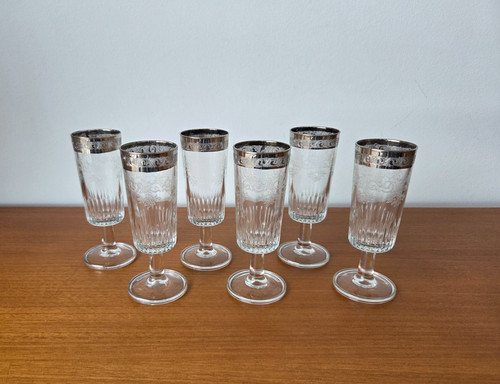 6er set vintage sektgläser - set,