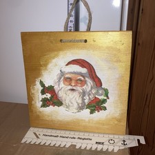Wandbild  Nikolaus, Weihnachten, 20 × 20cm, ServiettenTechnik, Einzelstück, Holz
