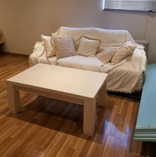 Moderner Couchtisch weiß Kiefer Echtholz massiv