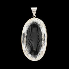 Klarer Bergkristall Anhänger  in schlichter Silberfassung