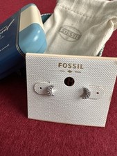 Fossil Glitz Ohrstecker Moon Ohrringe Ohrschmuck Glitzer Mond Stainless Steel