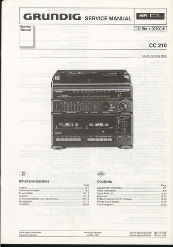 Servicemanual grundig 210 - grundig, cc