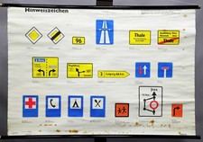 Vintage Wandtafel Bild Poster Deko Verkehr Straßenschilder Fahrschule