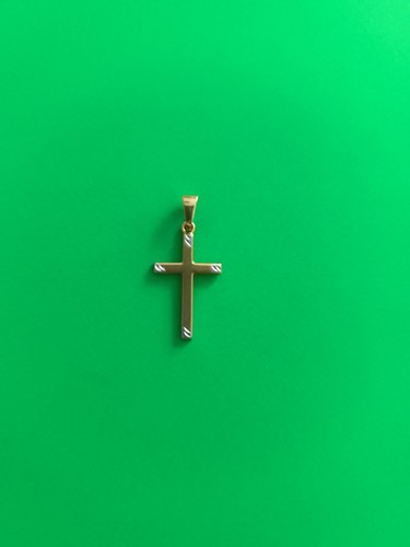 Kreuz anhänger 333 gelb - kreuz,