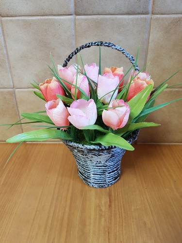 Körbchen künstliche tulpen - körbchen,