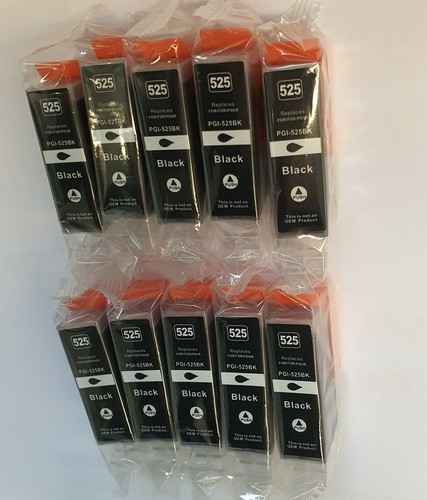 10x black druckerpatronen - black,