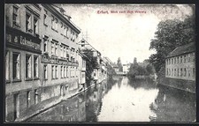 Erfurt, Blick nach dem Venedig, mit Möbel-Fabrik, Ansichtskarte 1912 