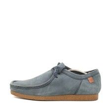 Clarks Herren Wallabee Schnürschuhe Blau Leder Originals Mokassin EU 44