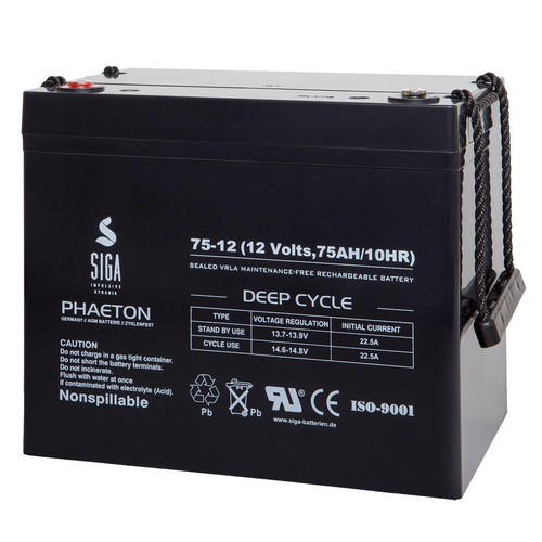 Akku 12v 75ah agm - 75ah, batterie
