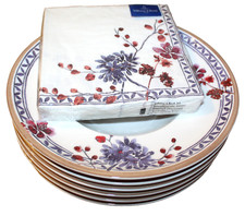 Artesano LAVENDEL 6 x Suppenteller 25,5 cm + 20 Papierservietten Villeroy & Boch