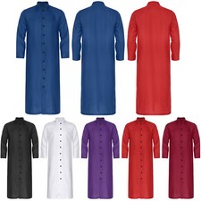 DE iEFiEL Männer Kleider Priester Kirche Robe Halloween Stehkragen Chor Kostüm
