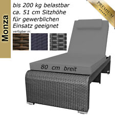 Sonnenliege Gartenliege Liege Rattanliege Polyrattan Rattan Auflage Grau 