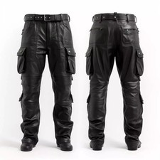 Herren Echtleder Cargohose 8