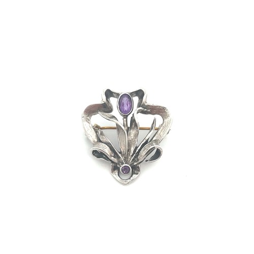 Jugendstil brosche besetzt mit - jugendstil,