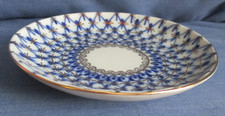 Lomonosov Untertasse 11,5 Kobaltnetz blau/gold Porzellan St. Petersburg Russland