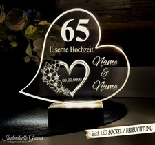 ❤ Gravur Aufsteller 65 Jahre Eiserne Hochzeit Hochzeitstag Geschenk Gravur