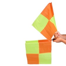 2x 35*35cm Fußball Schiedsrichter Fahnen Fußball Linesman Sportspiel Schiedsri