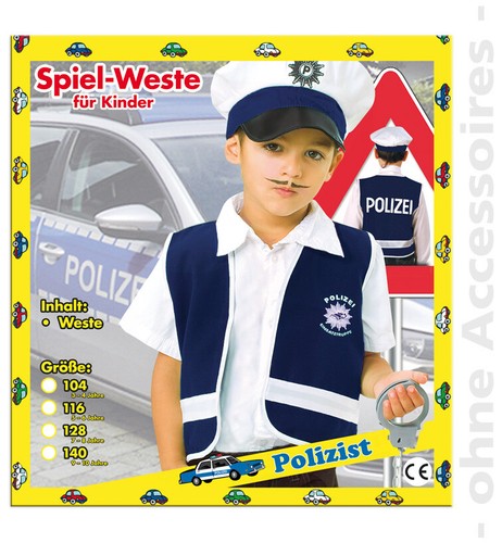 Polizei weste blau spielweste - blau,