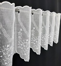 Panneau Scheibengardine Bistrogardine Stickerei 30 45 60 cm hoch weiß