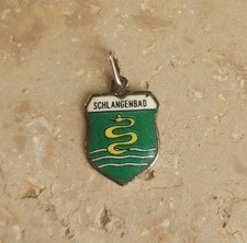 Vintage Silber 800 Wappen Emaille Anhänger Sammelarmband Schlangenbad