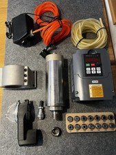 CNC-Spindelmotor 2,2 kW wassergekühlt+ Frequenzumrichter, Pumpe, Spannzangen Set