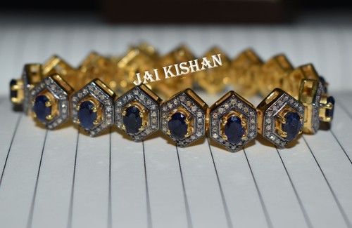Blauer saphir pavé - blauer, diamant