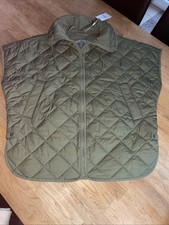 Damen Poncho Steppjacke Grün