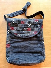 Aparte Patchworktasche, Handarbeit, schwarz/ dunkelgrau