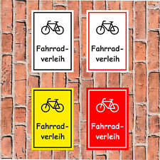 Schild Fahrradverleih - in 4