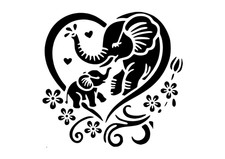 Schablone " Elefanten im