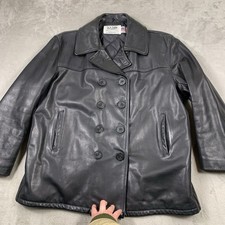 Schott Ledermantel 46 schwarz