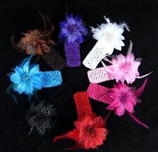 Haarband mit LILIE Blume Blüte Baby Mädchen Haarschmuck Stirnband Elastisch Band