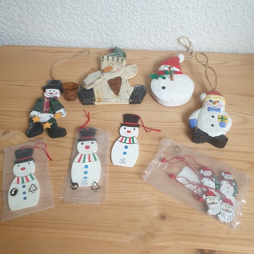 Schneemann figur holz zum - schneemann,