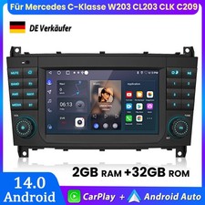 Für Mercedes C-Klasse W203 CL203 CLK C209 Autoradio Apple Carplay GPS Navi 2+32G
