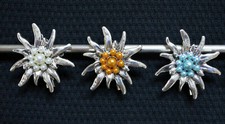 Trachtenschmuck Edelweiß Trachtenbrosche 3 Farben Oktoberfest Wiesn Brosche Neu
